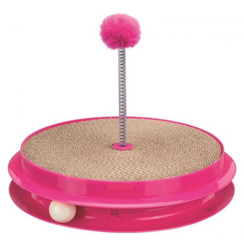 Zabawka dla kota Scratch & Catch, plastik/karton, o 35 cm × 7 cm, różowa