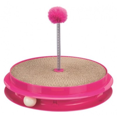 Zabawka dla kota Scratch & Catch, plastik/karton, o 35 cm × 7 cm, różowa