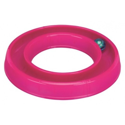 Tor dla kota Flashing Ball Race, 65 × 31 cm, różowy