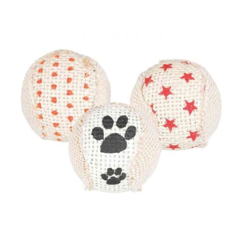 Grzechocące piłki z jutą, plastik, ? 5 cm, 6 szt.