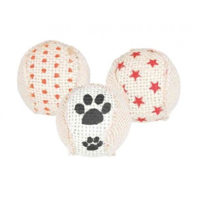 Grzechocące piłki z jutą, plastik, ? 5 cm, 6 szt.