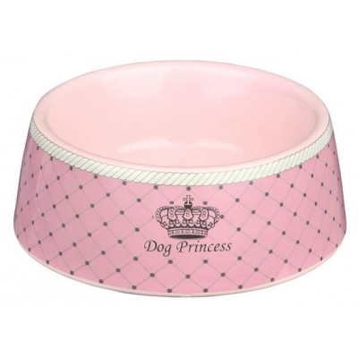 Miska ceramiczna dla psa „Princess” , 0.18 l/o 12 cm, różowa