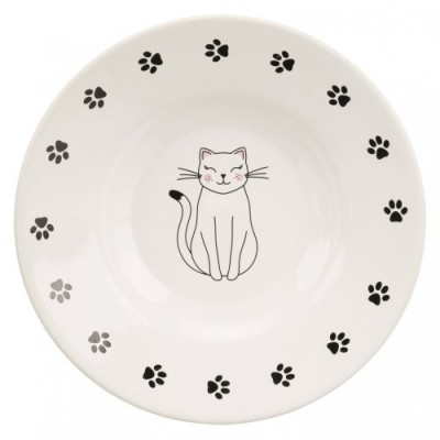 Miska ceramiczna dla ras krótkopyslkich, o 15 cm, biała