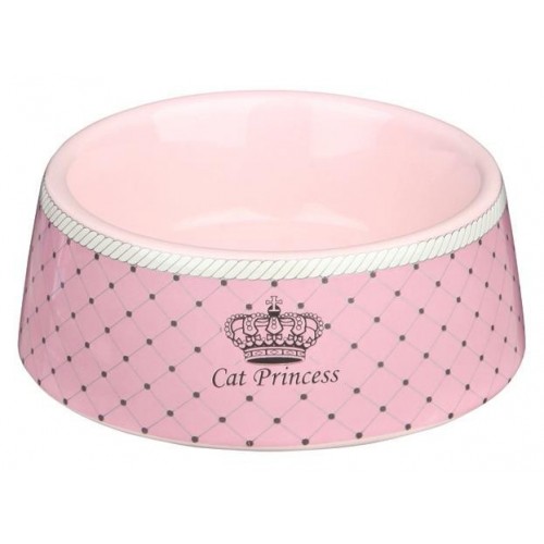Miska ceramiczna dla kota „Princess”, 0.18 l/o 12 cm, różowa