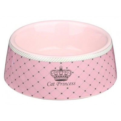 Miska ceramiczna dla kota „Princess”, 0.18 l/o 12 cm, różowa