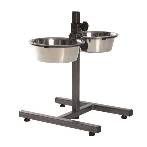 STOJAK REGULOWANY Z MISKAMI 2x1.8L