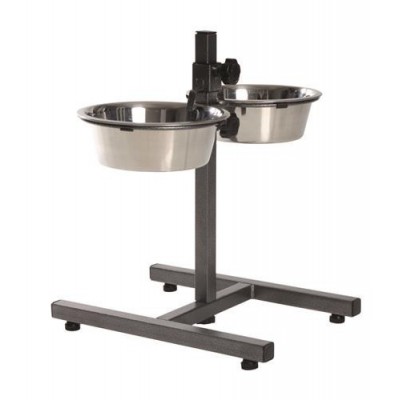 STOJAK REGULOWANY Z MISKAMI 2x1.8L