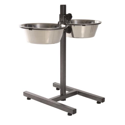 STOJAK REGULOWANY Z MISKAMI 2x2.8L