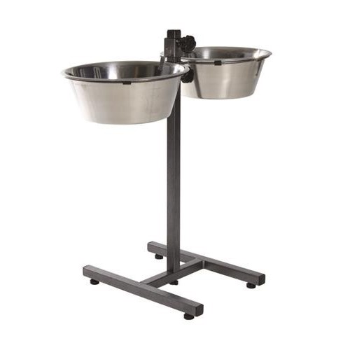 STOJAK REGULOWANY Z MISKAMI 2x4.7L