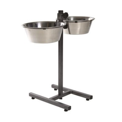 STOJAK REGULOWANY Z MISKAMI 2x4.7L