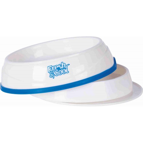 Miska chłodząca Fresh & Cool, cats, 0.25 l /o 17 cm, biały/niebieski