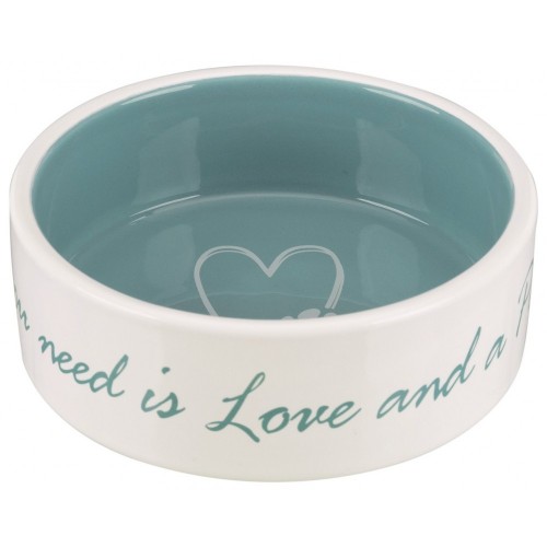 Miska ceramiczna Pet's Home, 0.3 l/o 12 cm, kremowa/jasnoniebieska