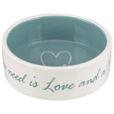 Miska ceramiczna Pet's Home, 0.3 l/o 12 cm, kremowa/jasnoniebieska