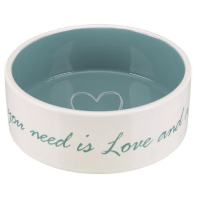 Miska ceramiczna Pet's Home, 0.8 l/o 16 cm, kremowa/jasnoniebieska