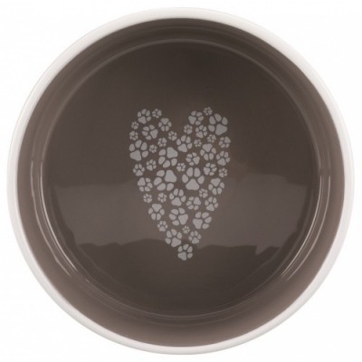 Miska ceramiczna Pet's Home, 1.4 l/o 20 cm, kremowa/ciemnoszara
