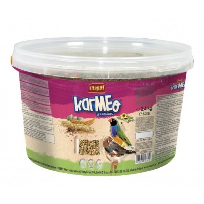 Karemeo Premium karma pełnoporcjowa dla zeberki i ptaków egzotycznych, wiadro,  2.4kg