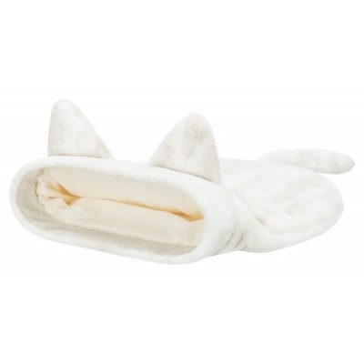 Nelli, legowisko zamknięte, białe/szarobrązowe, 54 × 23 × 65 cm