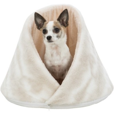 Nelli, legowisko zamknięte, białe/szarobrązowe, o 52 × 40 cm