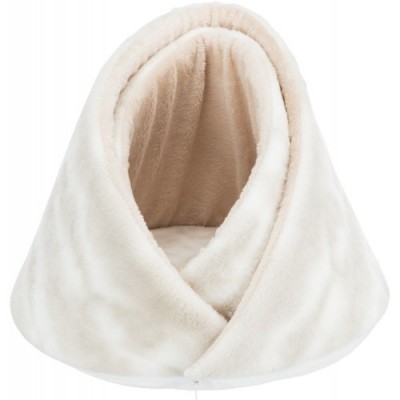 Nelli, legowisko zamknięte, białe/szarobrązowe, o 52 × 40 cm