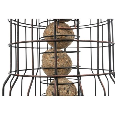 Uchwyt na kule tłuszczowe, z siatką ochronną, czarny/brązowy, metal, 20 x 25 cm