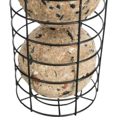 Uchwyt na 2 duże kule tłuszczowe, z daszkiem, czarny, metal, 11 x 20 cm