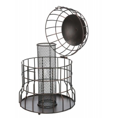 Karmnik na orzechy, z siatką ochronną, czarny/brązowy, metal 820 ml/20 cm