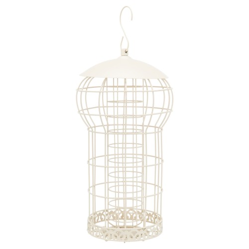 Uchwyt na kule tłuszczowe, z siatką ochronną, kremowy, metal, 17 x 30 cm