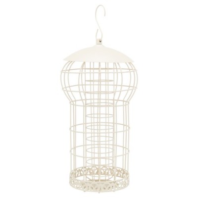 Uchwyt na kule tłuszczowe, z siatką ochronną, kremowy, metal, 17 x 30 cm