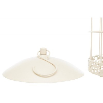 Uchwyt na kule tłuszczowe, z siatką ochronną, kremowy, metal, 17 x 30 cm