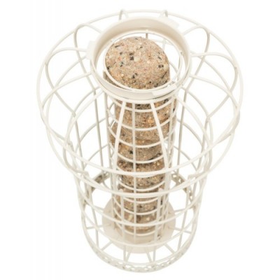 Uchwyt na kule tłuszczowe, z siatką ochronną, kremowy, metal, 17 x 30 cm