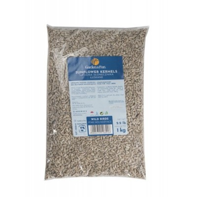 Nasiona słonecznika łuskane dla ptaków wolnożyjących, w worku, 1 kg