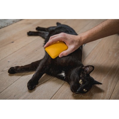 Fiboo Miękka szczotka dla kota żółta