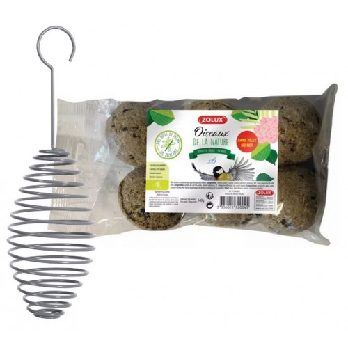 Zolux Zestaw spirala mała na kule tłuszczowe szaroniebieska + kule tłuszczowe 6szt