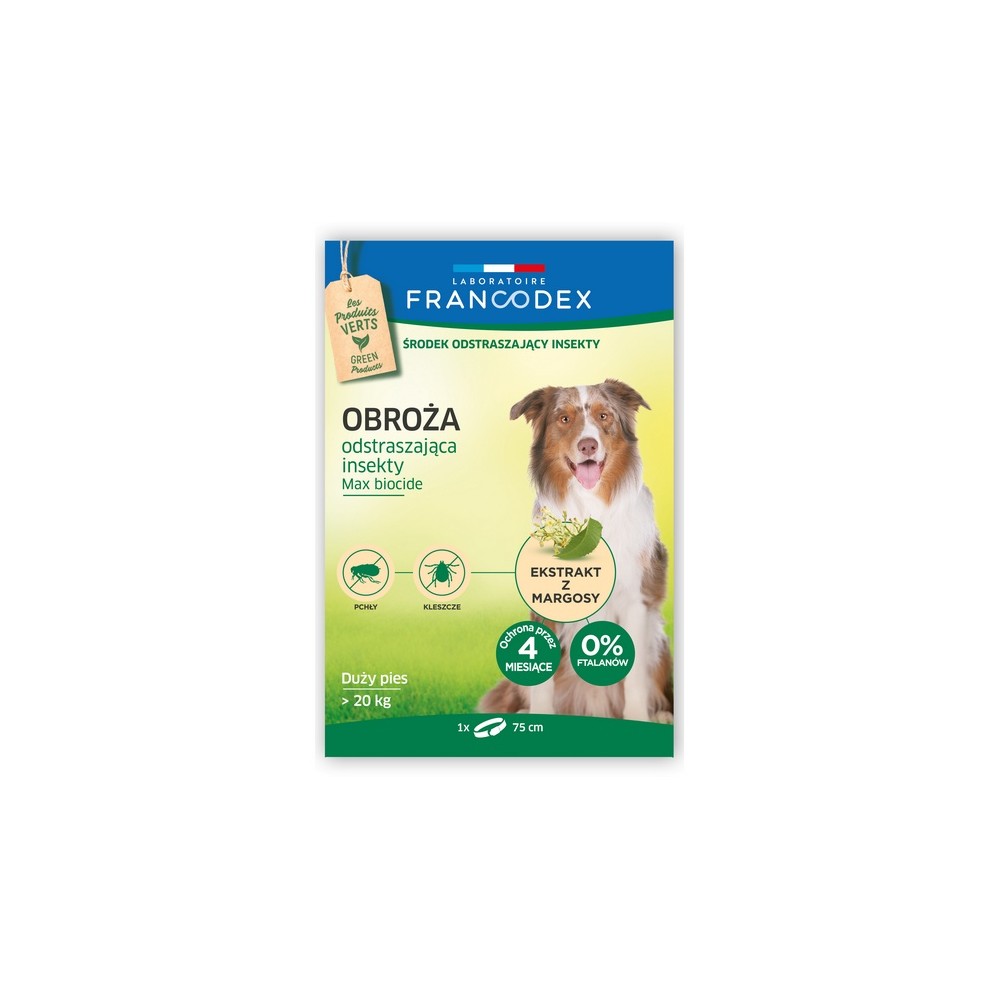 Francodex Obroża odstraszająca insekty duże psy powyżej 20kg 75cm [FR179173]