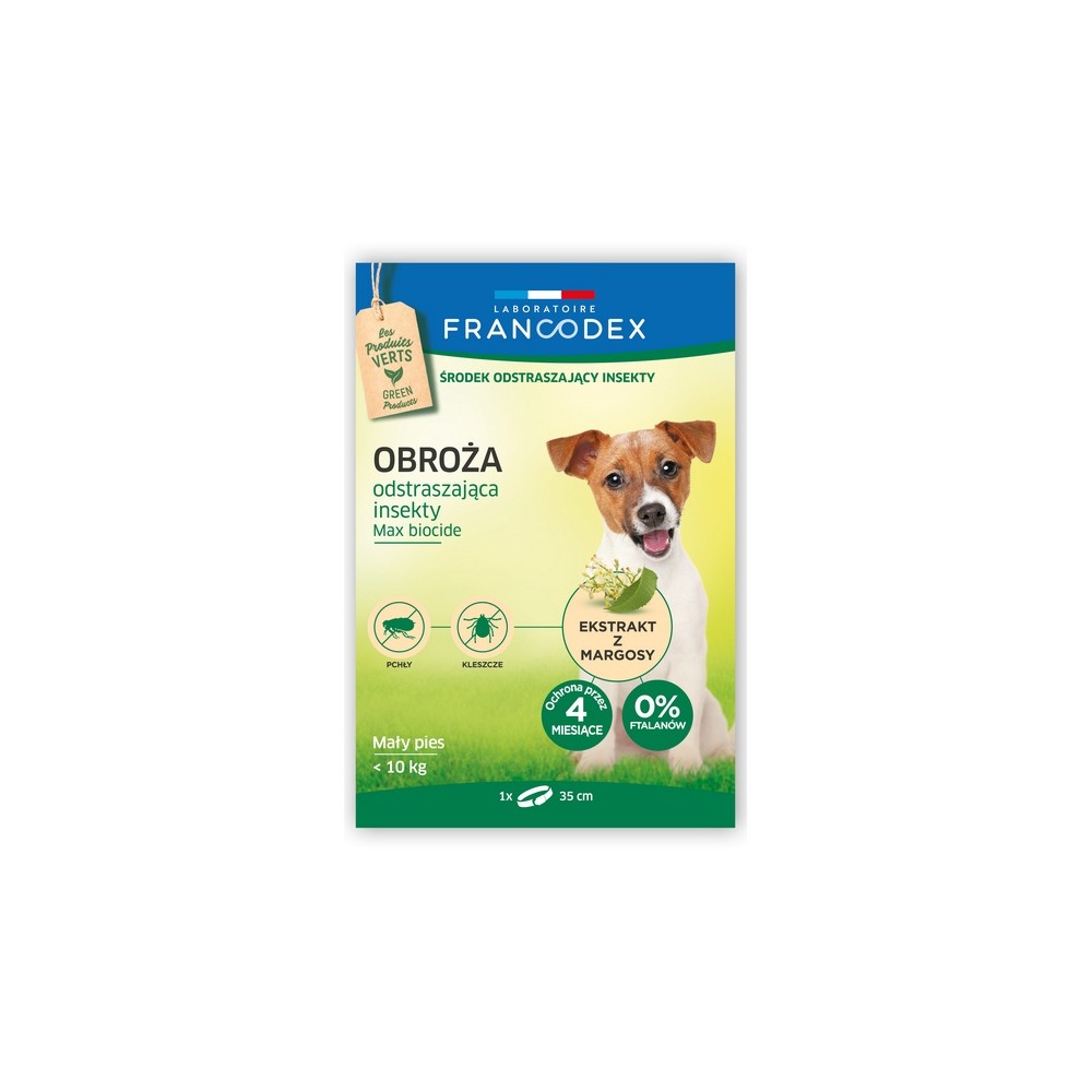 Francodex Obroża odstraszająca insekty małe psy do 10kg 35cm [FR179171]
