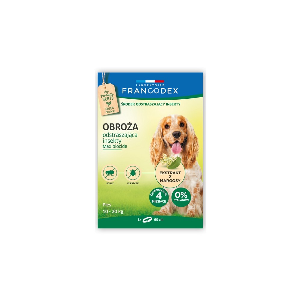 Francodex Obroża odstraszająca insekty średnie psy 10-20kg 60cm [FR179172]