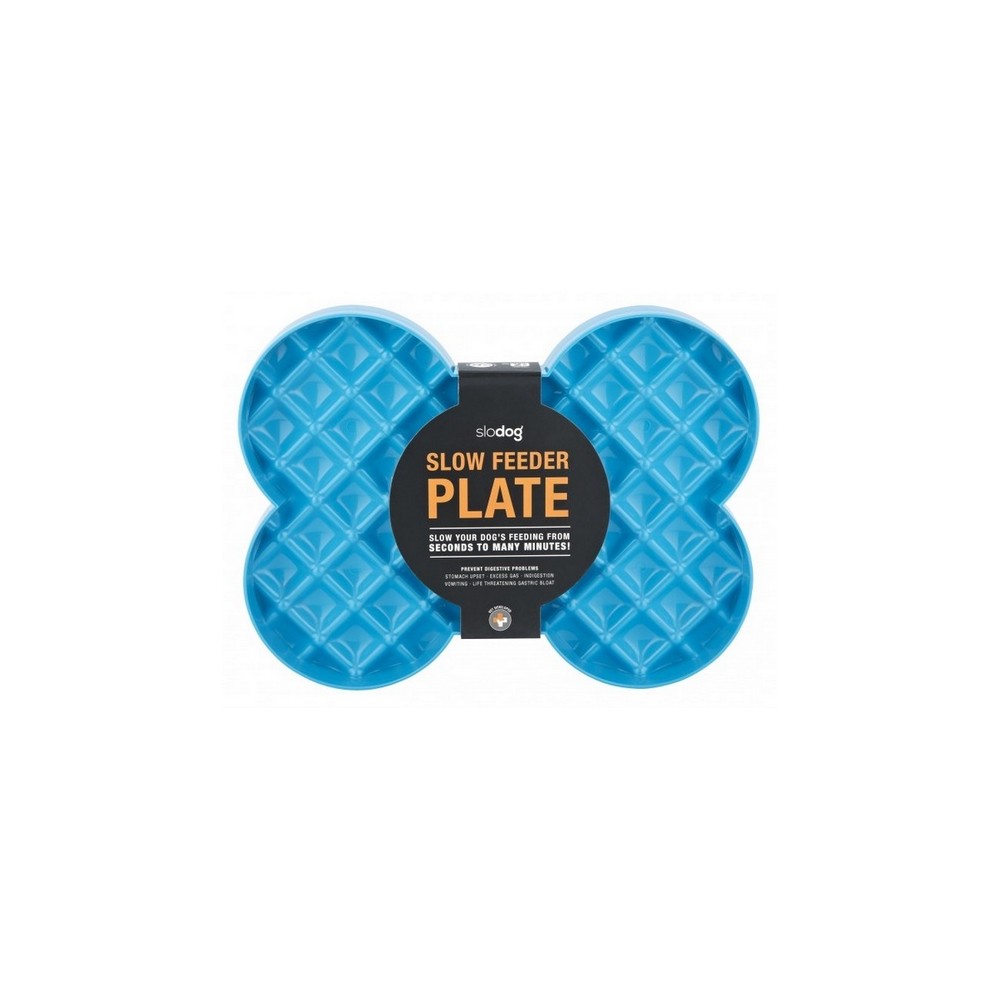 SloDog Slow Feeder Plate Miska duża kość turkusowa
