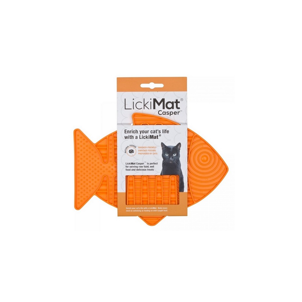 LickiMat Classic Casper Rybka paski miękka pomarańczowa