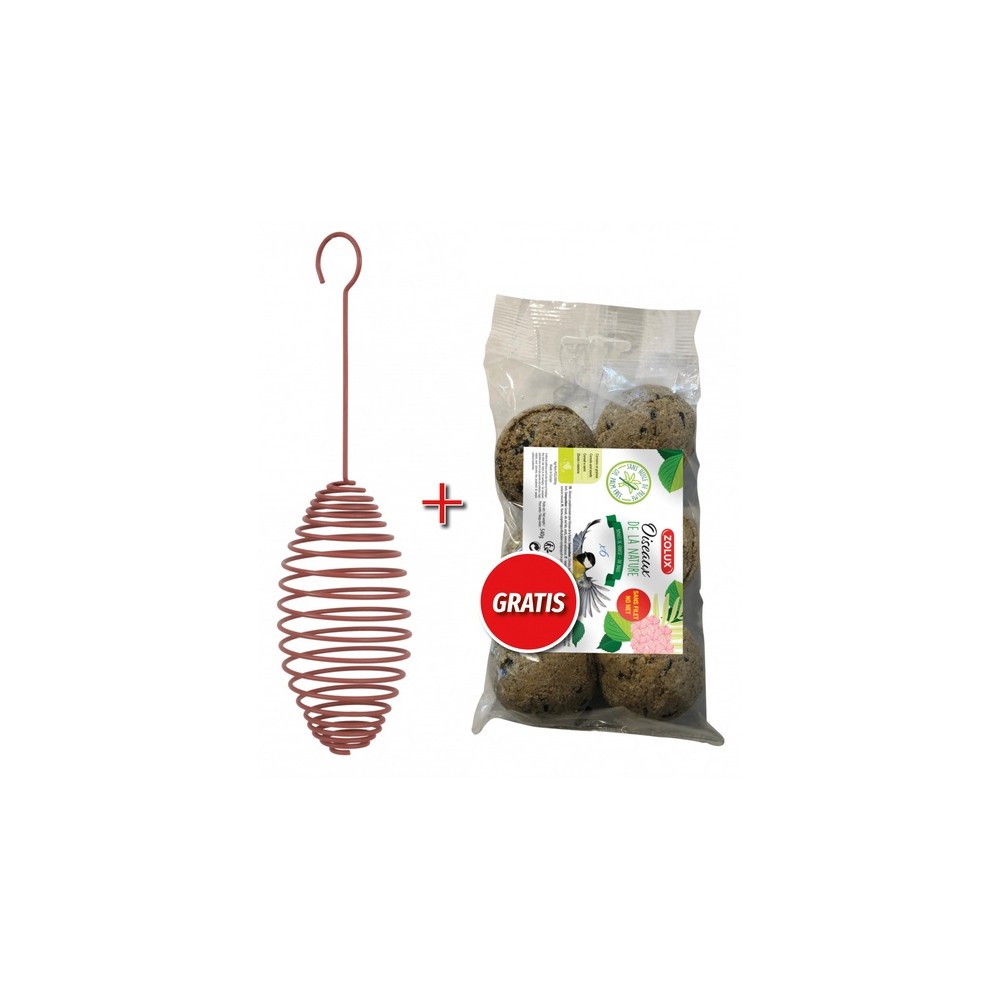 Zolux Zestaw spirala mała na kule tłuszczowe ceglasta + kule tłuszczowe 6szt