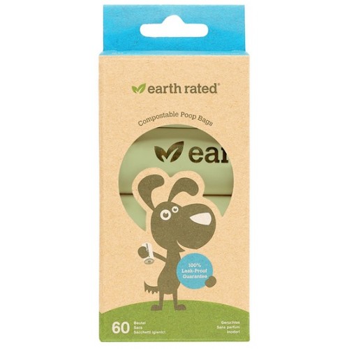 Woreczki Earth Rated ECO 4 x 15szt woreczków kompostowalnych - do zbierania odchodów